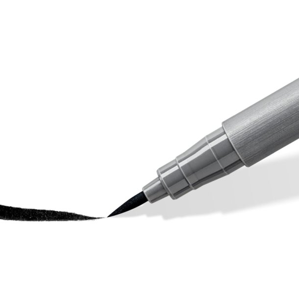 Staedtler Brush pens - Pigment arts st - soft assorteret farver - gr/sort - 6 stk.